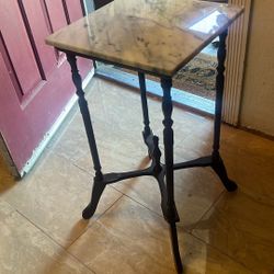 Antique Table With White Granite Top
