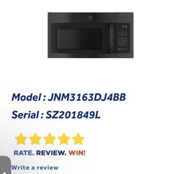 New Black  Microwave  GE