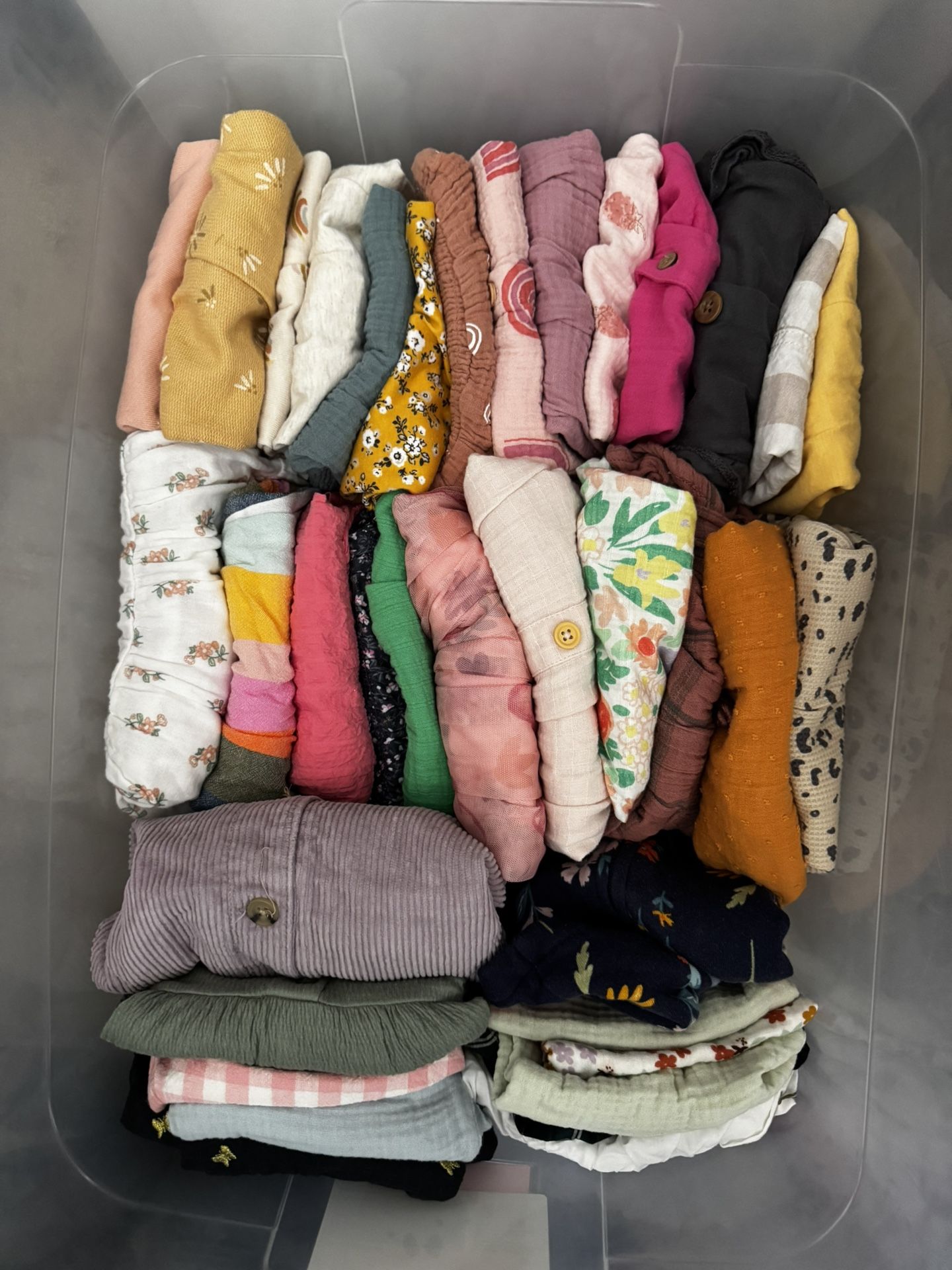 Box Full Of Baby Girl Clothes