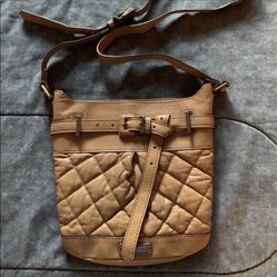 Burberry Tan Leather Shoulder Crossbody Bag
