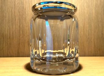 Decorative Hand-Cut Glass Jar