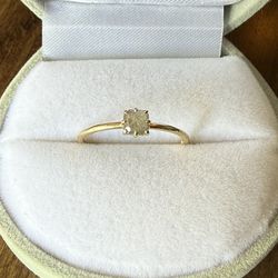 Rustic Grey Diamond 14k Yellow Gold