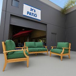 Mila Teak Outdoor Lounge Set – Premium Teak + Sunbrella Upgrade | Jr’s Patio
