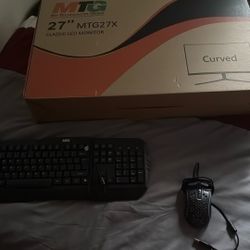 MTG 27inch Curved screen, Keyboard, And Mouse