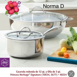 Set De Olla De 3 Qts Y Cacerola De 12 Qts Nuevas En Sus Cajas 🌺 Princess House 🌺