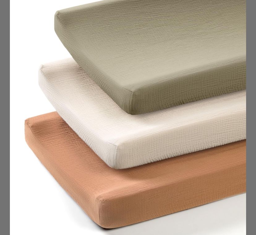 Lulumoon Baby Changing Pad Cover: Boho Muslin Diaper Changing Table Pad Cover - 3pk