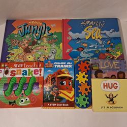 lot of 6 toddler board books (trains book makes sounds) $10 FIRM for ALL!