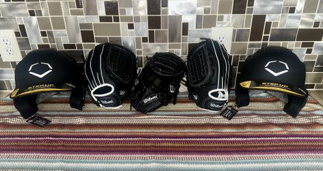 Wilson A 360 Baseball Gloves catchers Mitt Evoshield Helmets 