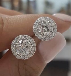 Moissanite (man made diamond) earrings!