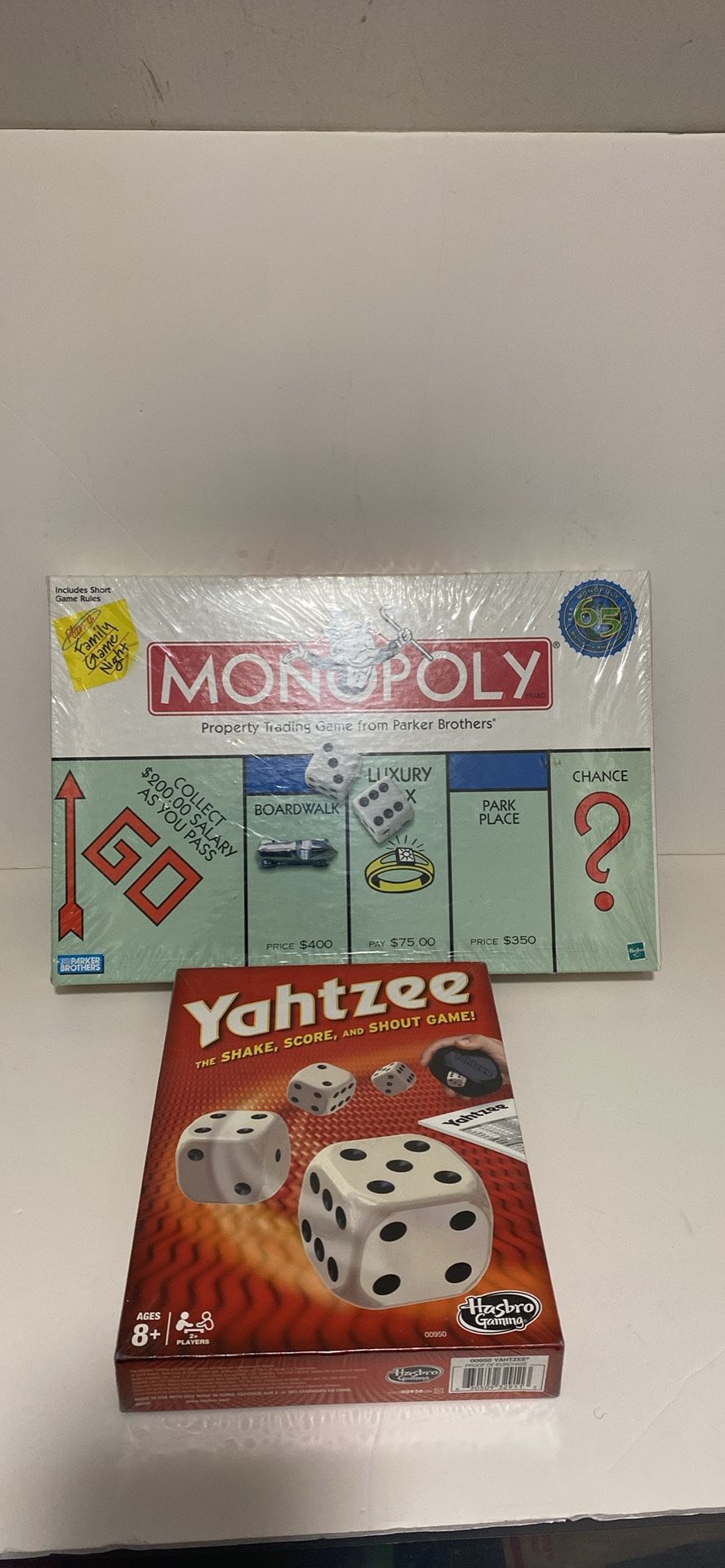 sealed MONOPOLY AND YAHTZEE Board Games New!