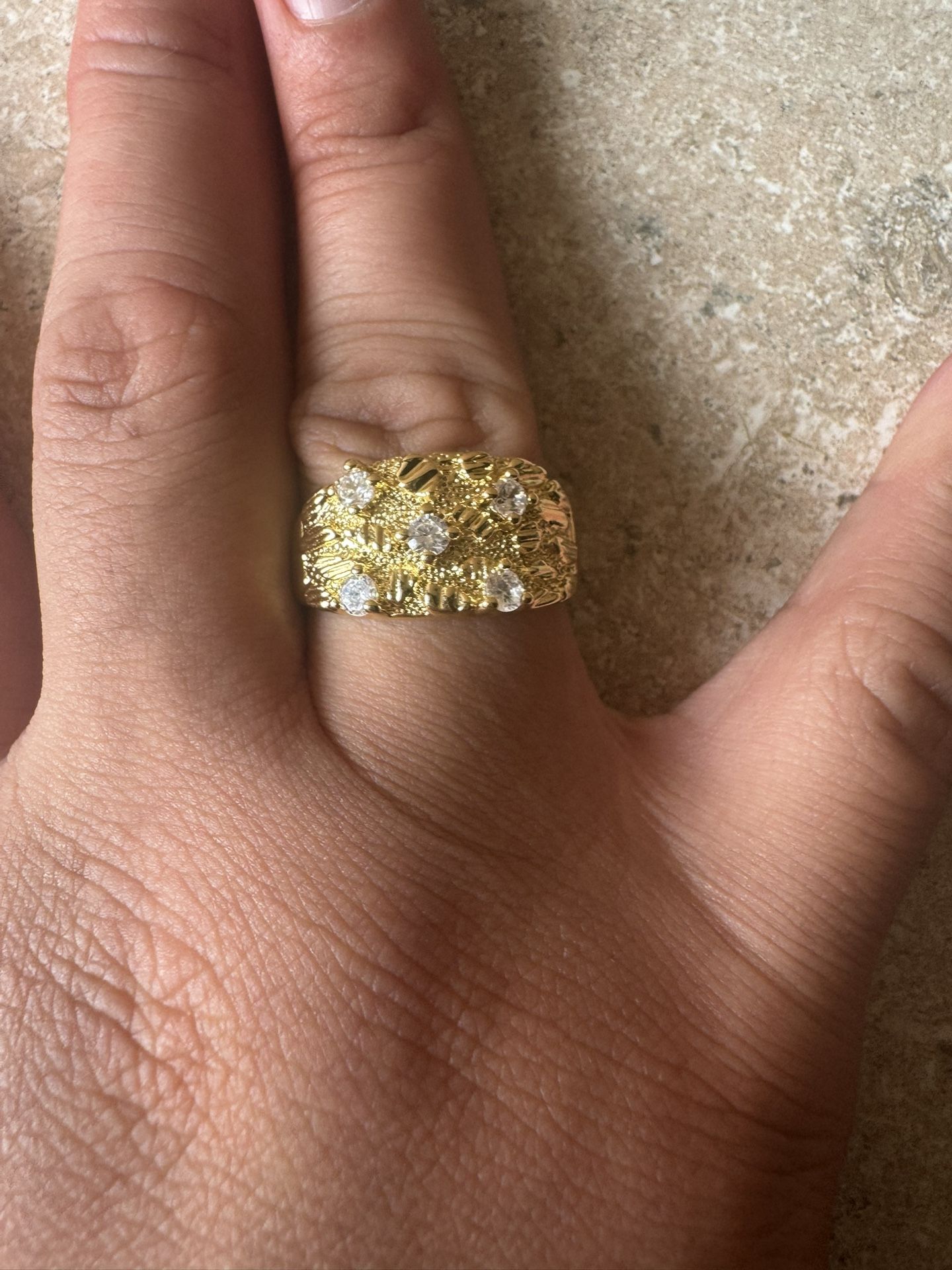 Gold Plated Nugget Ring