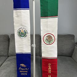 Mexico And El Salvador Graduation Stole Sash 