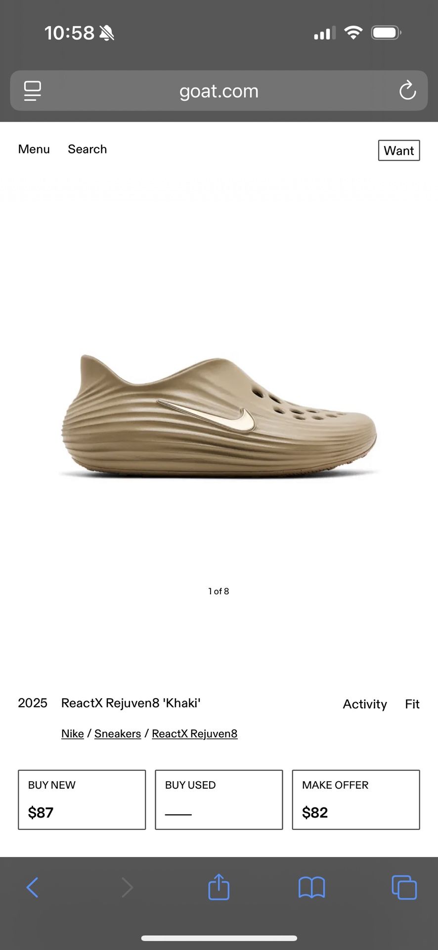 Nike Rejuvenate Men’s Size 10 Women’s Size 11