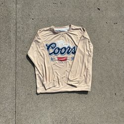 Cream Coors Light crewneck sweatshirt Size L