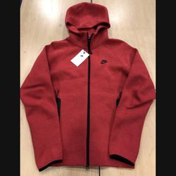 New Nike Tech Fleece Hoodie Jacket Light University Red Men’s S Small