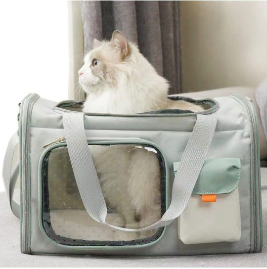 Cats Carrier Soft-Sided for Girls Travel Picnic with Pets,3 Ventilated Mesh Windows,with