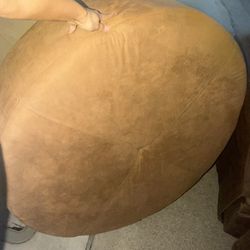 Tan Suede Ottoman 4ft