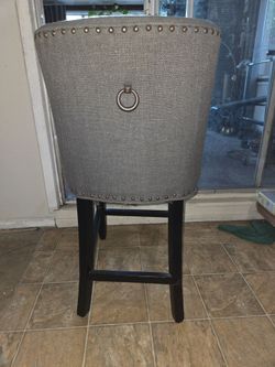 Upholstered Bar Stool with Nailhead Trim