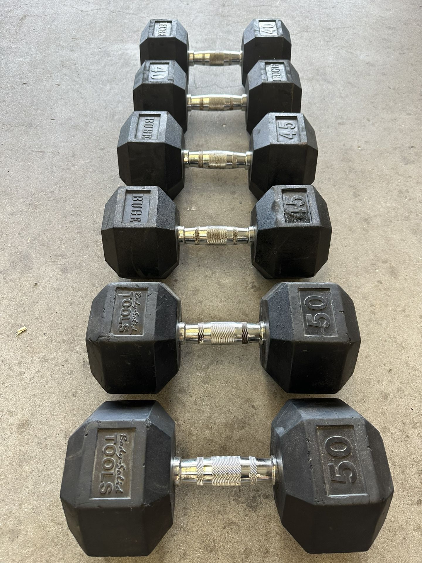 Rubber Hex Dumbbells