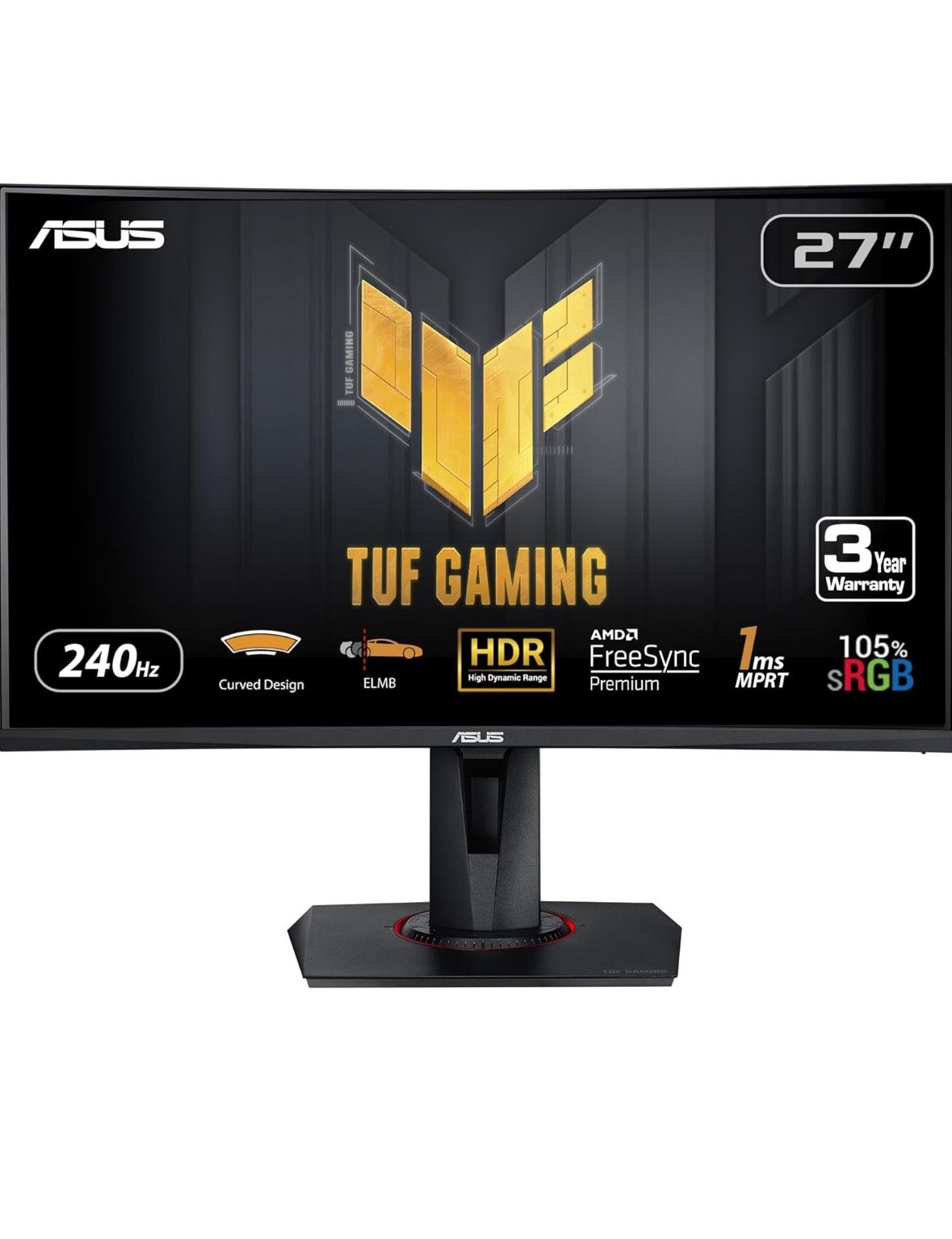 Asus TUF Monitor Gaming screen 27inch Curved New