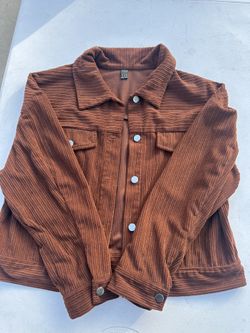 Brown Drop Shoulder Corduroy Jacket