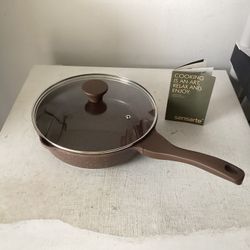 Brand new Sensarte 10 Inch Non-stick Deep Fry Pan With Glass Cover