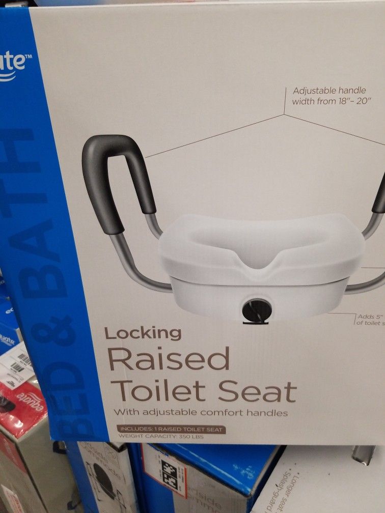 Eguate Locking Raised Toilet Seat With Adjustable Comfort Handles Used