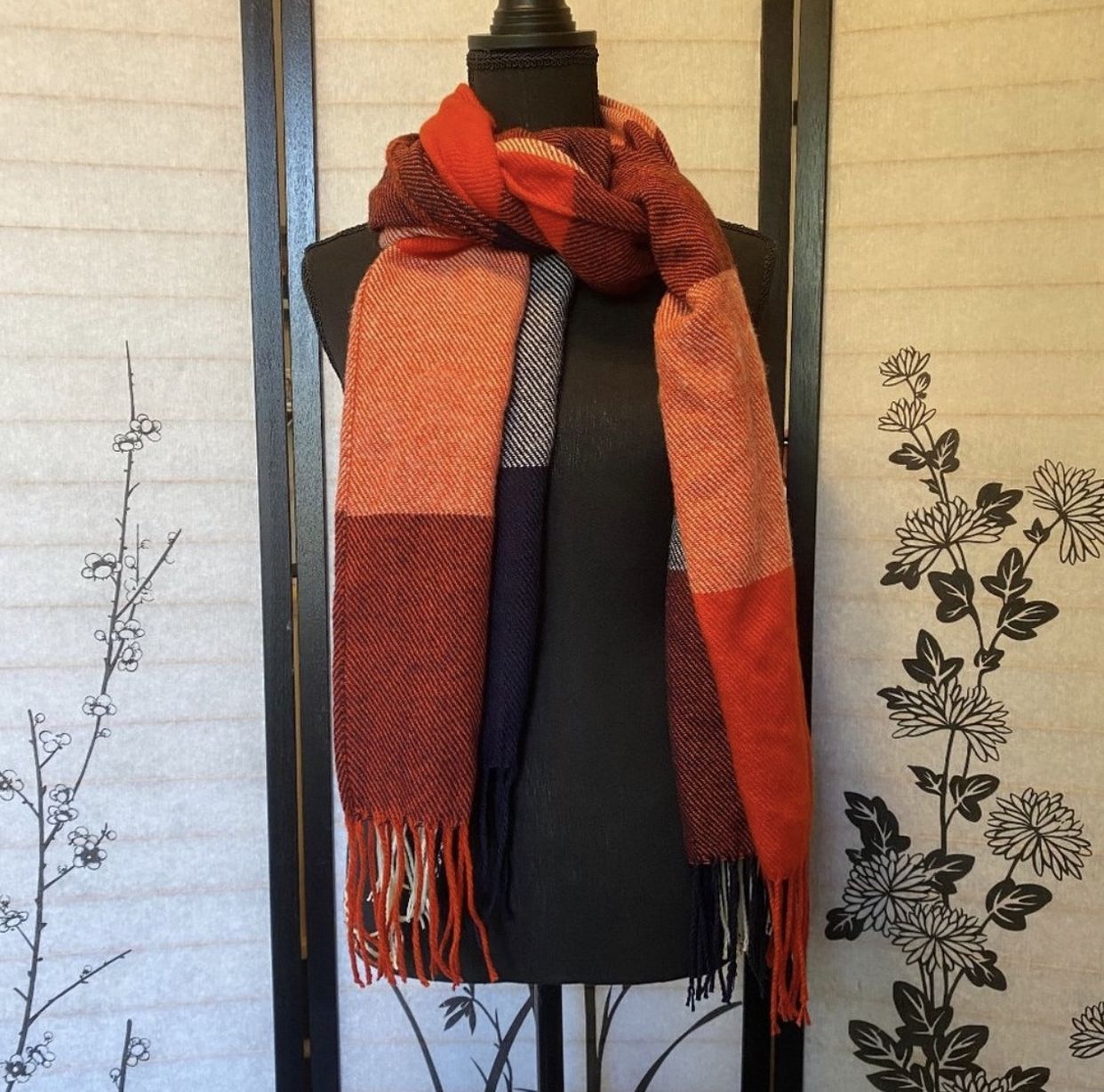 Red White & Blue Scarf with Fringe