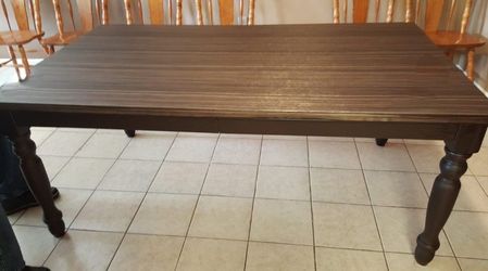 Dining Table Solid Oak Wood, Seats 6 (We Have a Few Chairs)