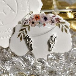 925 Sterling Silver Parakeet Earrings 