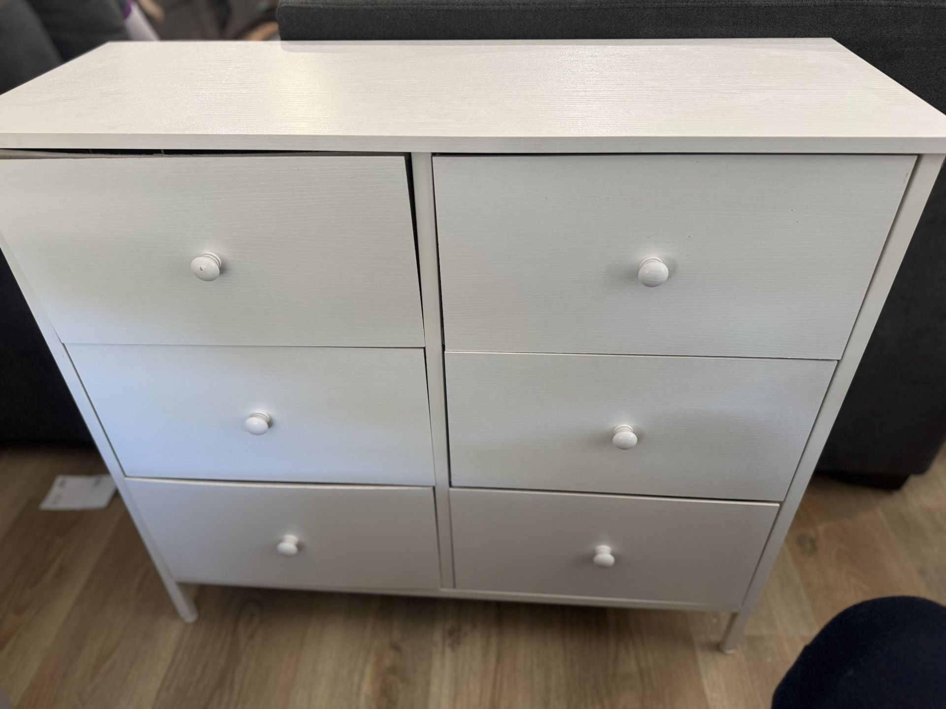 White 6-Drawer Storage Dresser