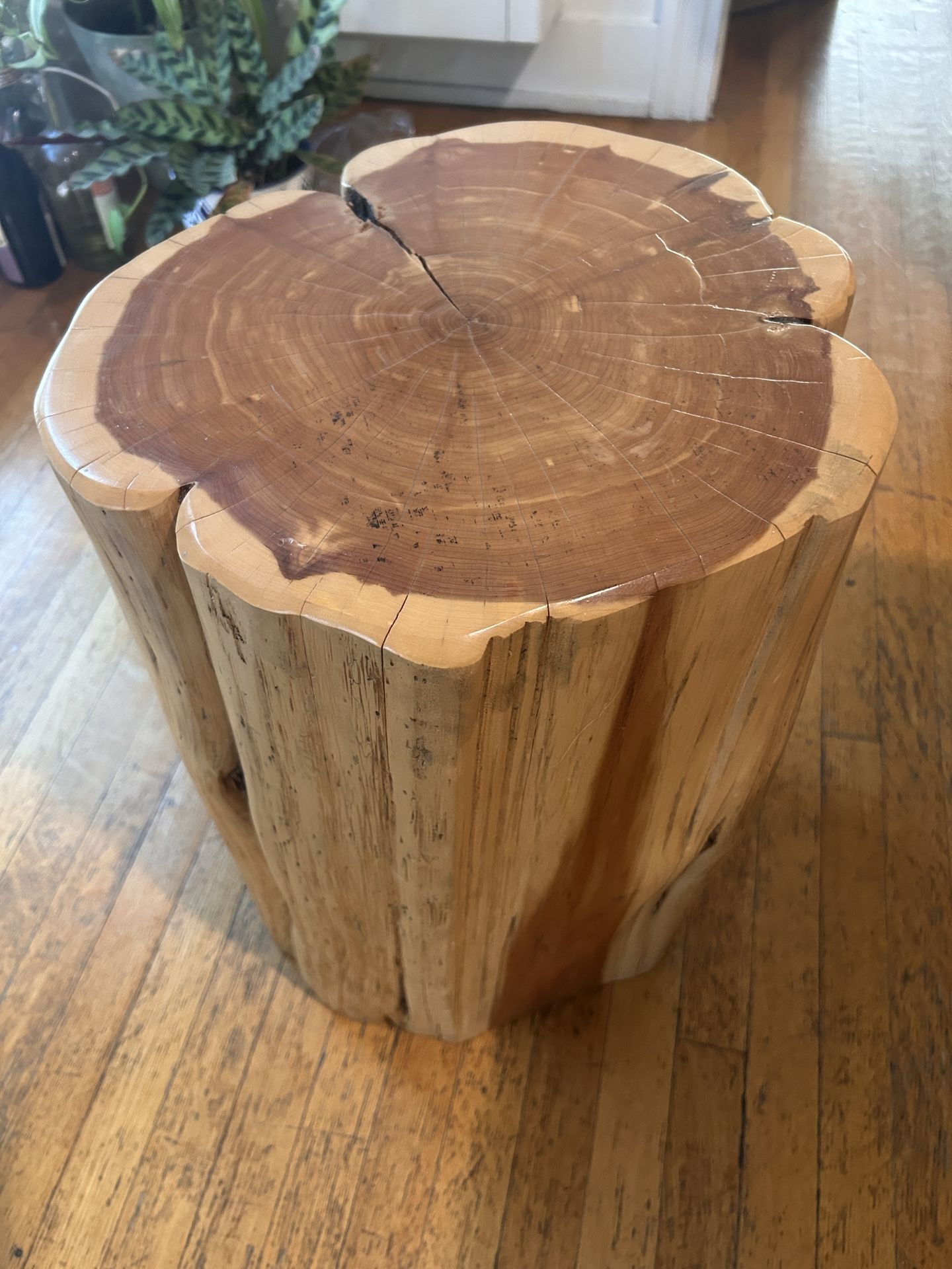 100% Hardwood Tree Stump Side Or End Table Coffee Table