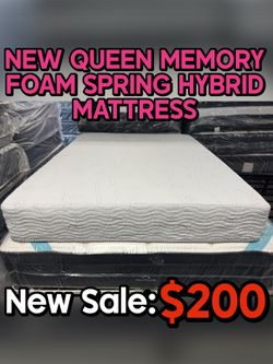 NEW QUEEN MEMORY FOAM SPRING HYBRID MATTRESS