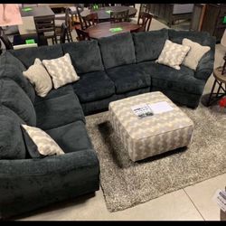 Dark Big Size Cozy Couch Sectional👍 Showroom Available👈 Great Financing Options ✅