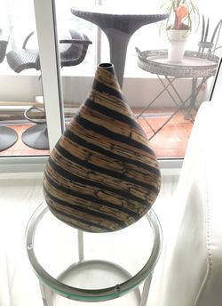 All wood decorative vase