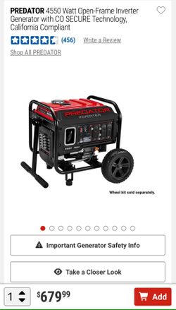 Predator 4550 watt open frame generator