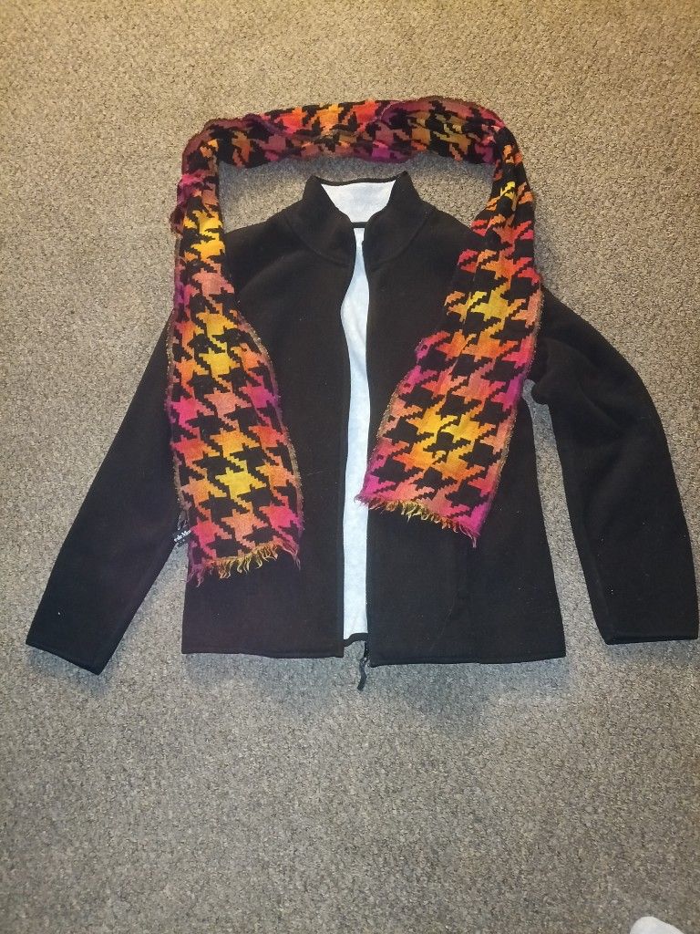 Ladies Fleece Sweater And Scarf