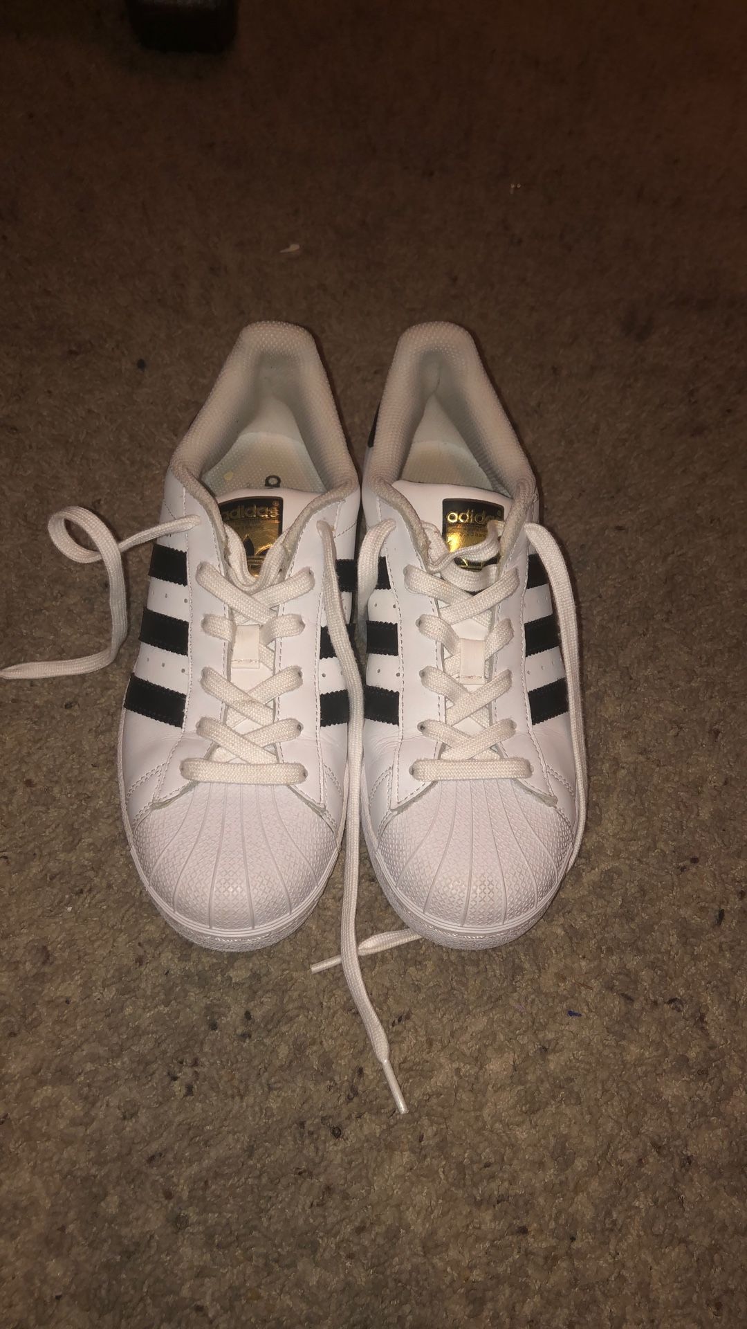 Adidas White And Black Superstars