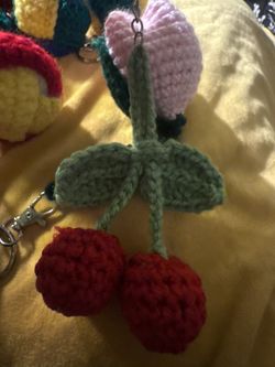 Crochet Cherry 🍒 Keychain