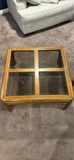 Wood and Glass Coffee Table