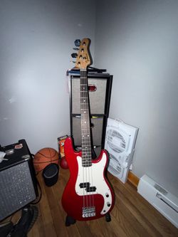 $45 Glarry electric bass guitar red 4 string