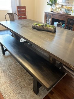 Dinning Table And Four Chairs (two Metal & Two Wooden) 