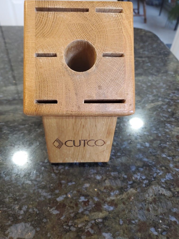 Cutco Galley Knife Block 6-Slot Solid Oak