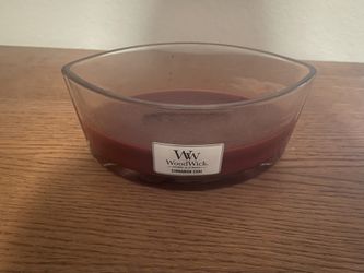 Red Large Woodwick Cinnamon Chai Candle 