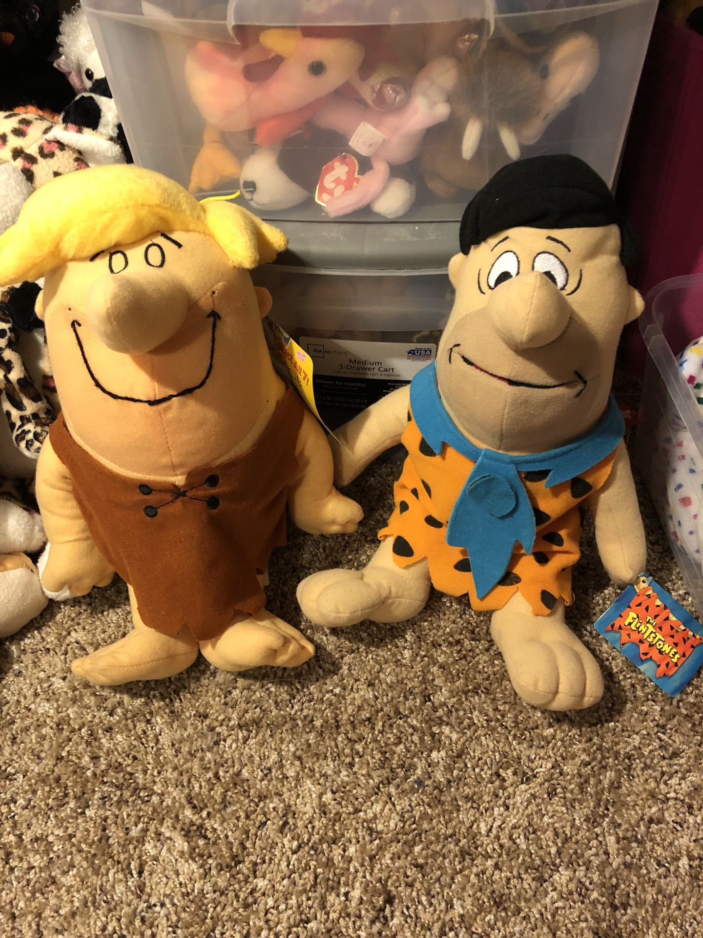 The flintstones - Barney Rubble and Fred Flintstone plush dolls (NWT) Hanna Barbera Lot sale ! 🥳