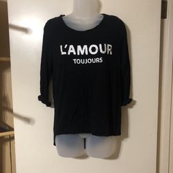 Womens Black L’amour Blouse
