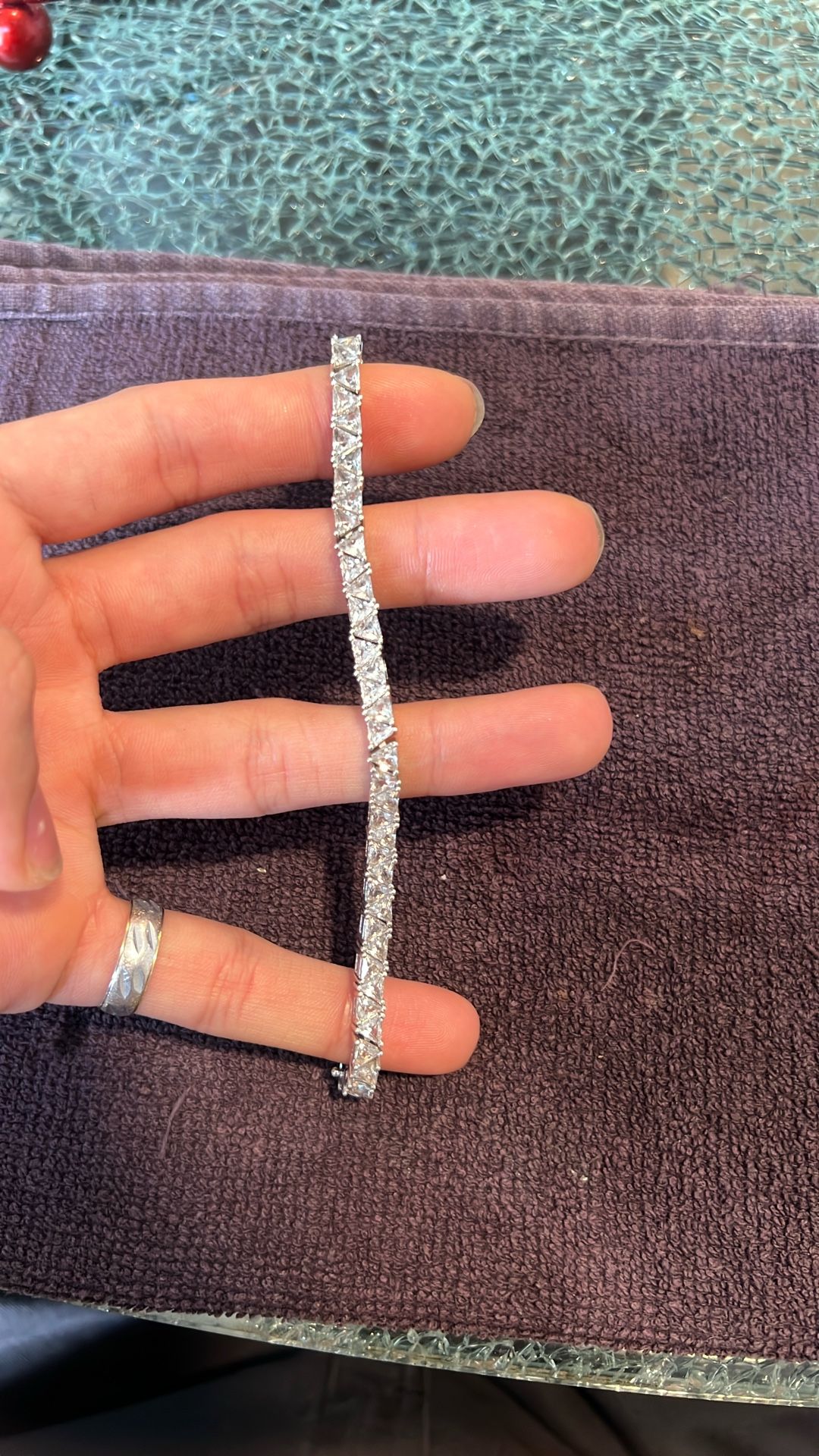THEODORA DOUBLE TRILLION, LAB WHITE SAPPHIRE SILVER RIVIÈRE BRACELET