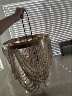 Beaded chandelier with gold chain