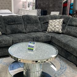 Dark Grey Sectional 2 Pc