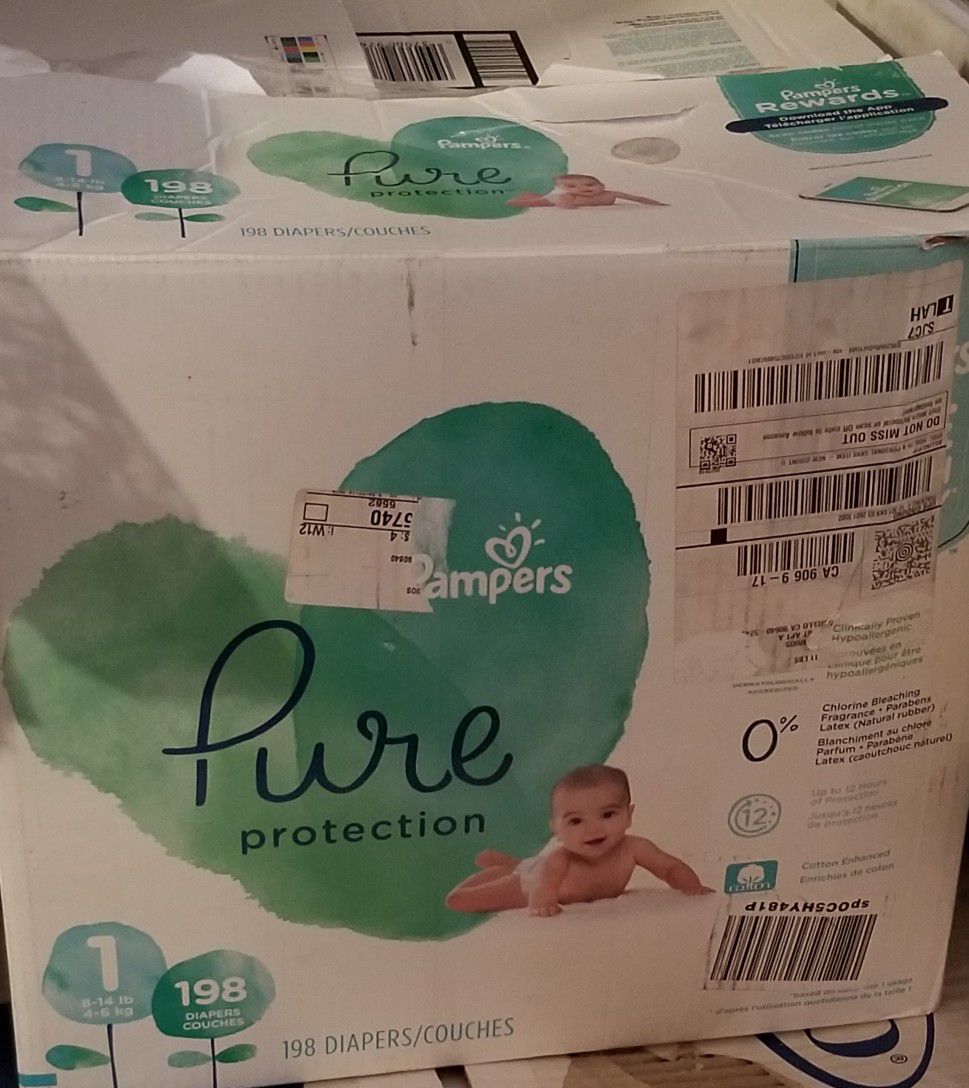 New Pampers Pure diapers size 1
